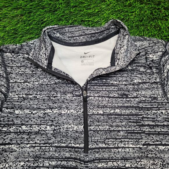 Nike Pro Dri-FIT Womens S 1/2 Zip Top Static Print Athletic Workout Pullover - Picture 2 of 7